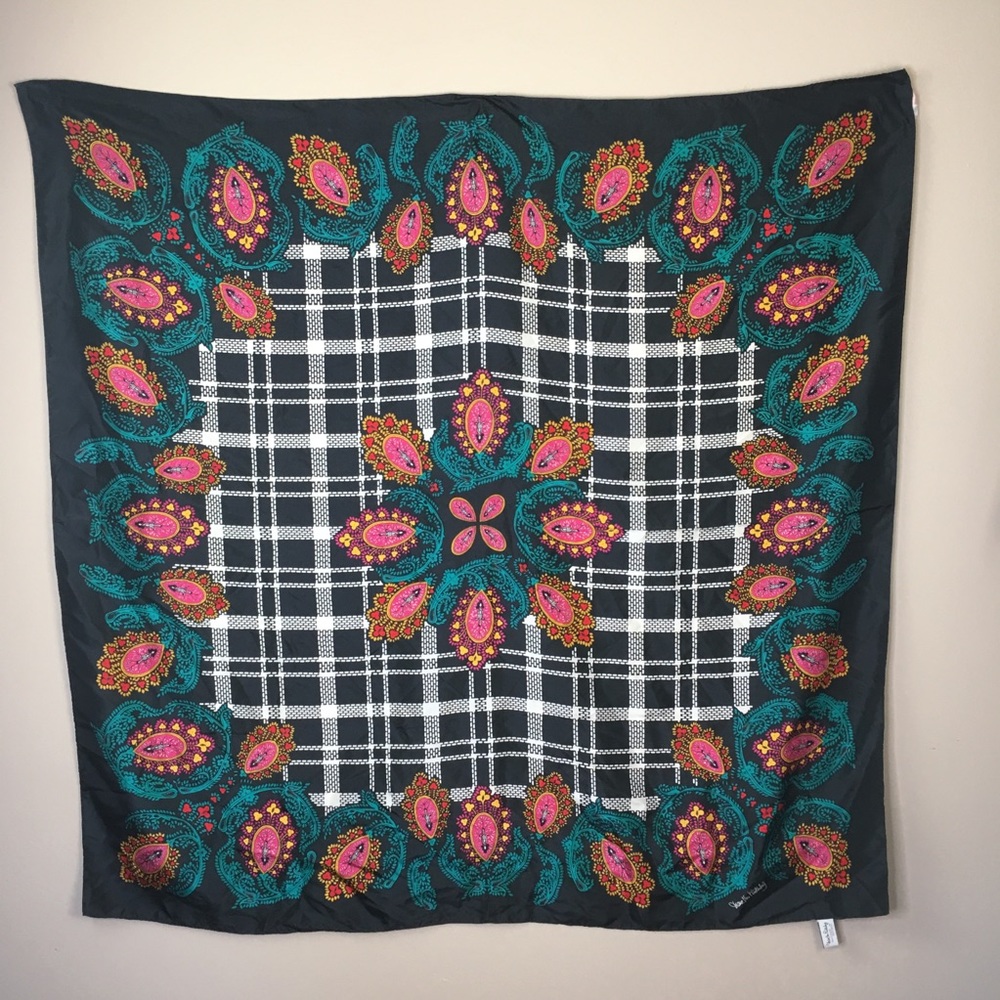 Diane Von Furstenberg 100% Silk Scarf 40” x 40”